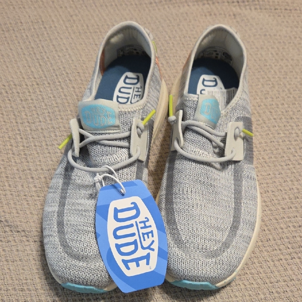 Hey Dude Gray and Blue Women's Sneakers